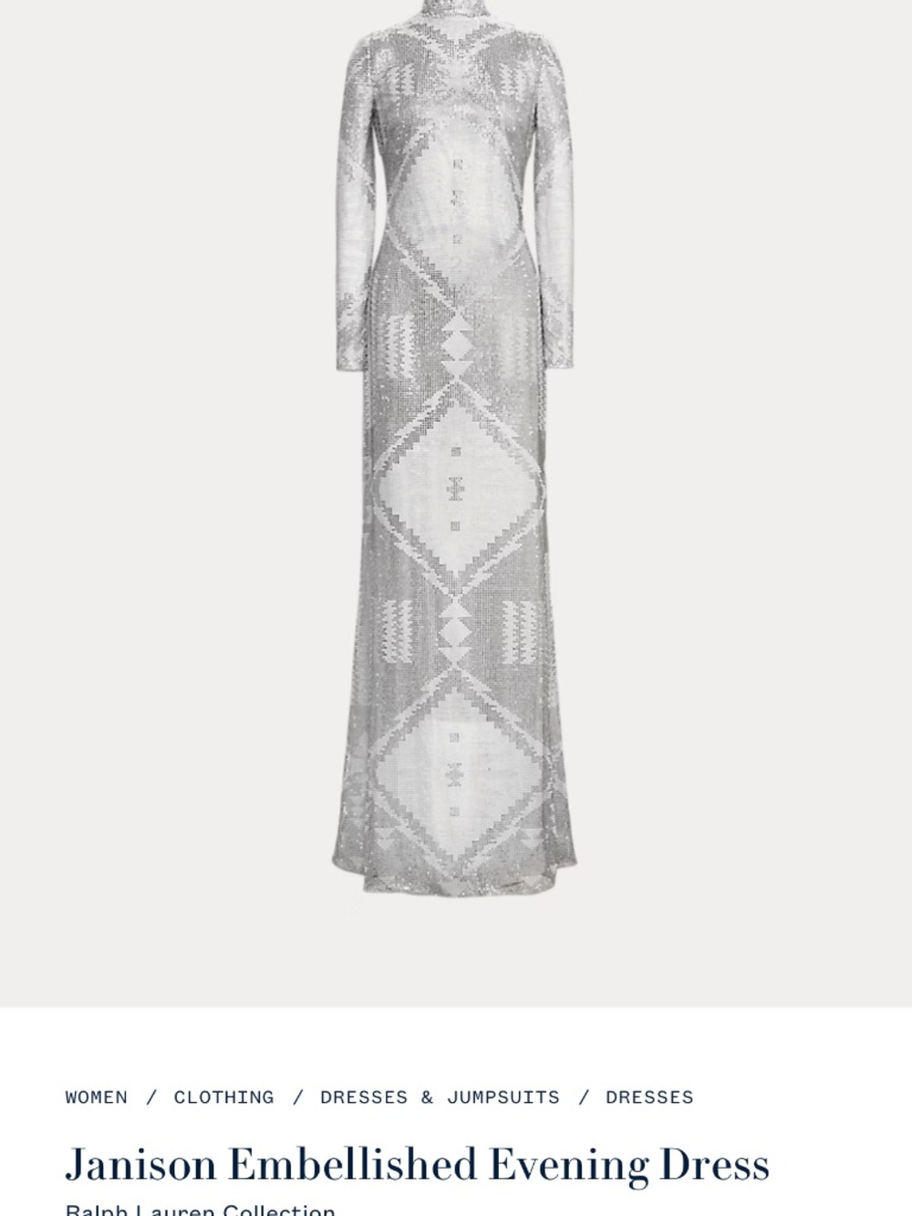 Ralph Lauren Purple Label Janison Embellished Evening Dress - Picture 3 of 11